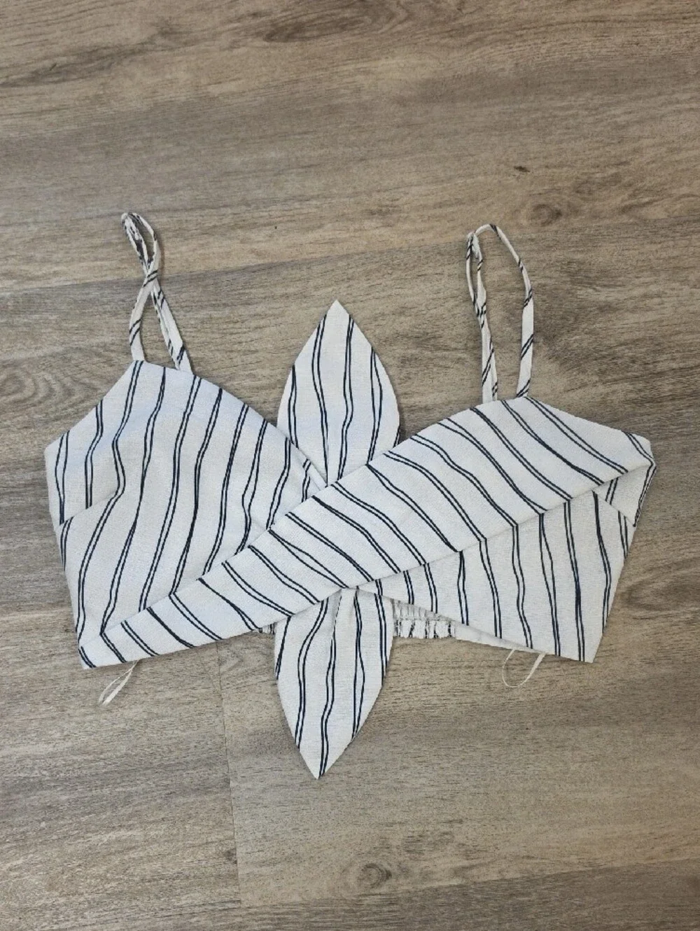 Striped White Crop Top